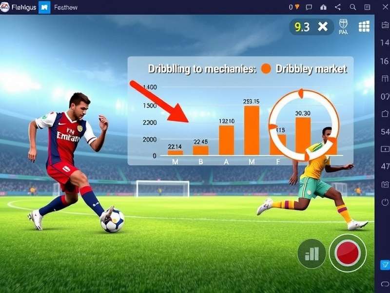 FIFA Mobile Trick Dribbler gameplay screenshot showing dribbling mechanics