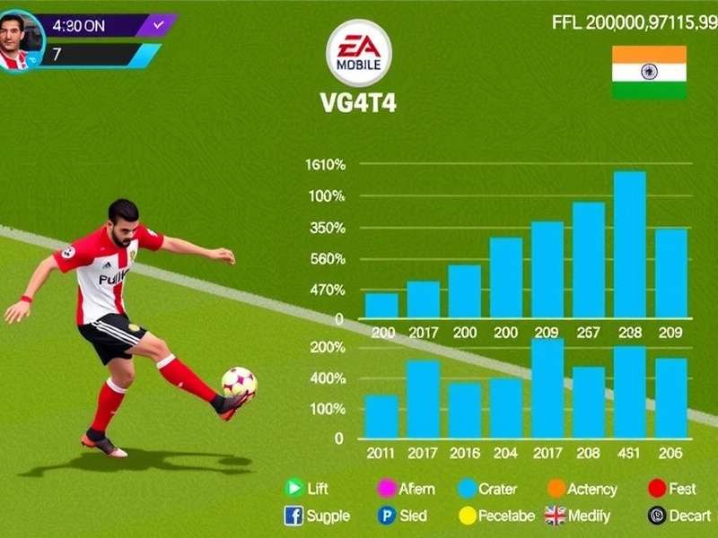 Chart showing FIFA Mobile Trick Dribbler growth in Indian market